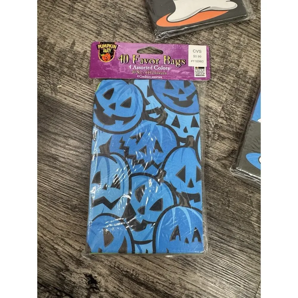 Vintage Halloween Party Favor Bags 160+ & Pair Spooky Specs Boo Treats Pumpkin